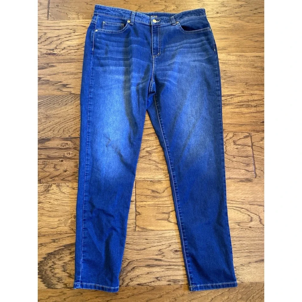 Michael‎ Kors Selma Skinny Jeans Womens Size 16 Blue Stretch Denim Mid Rise